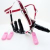 Leather vibrance Silicone dildos Three Removable Red
