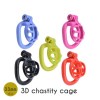 3D male turtle chastity device with 4 penis rings black,red, blue,purple, yellow