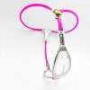 Female Stainles Steel stealth Adjustable Chastity Belt Plastic Transparent Shield PINK