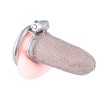 Stainless Steel push-lock Wire Mesh Chastity Cage L - ZC255-L