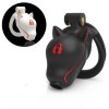 Dog Head Chastity Cage Lock Mark White/Black