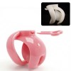 Pin buckle ring chastity cage white / pink