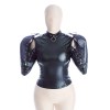 ASL lace up double arm restraint PU leather restraint clothing