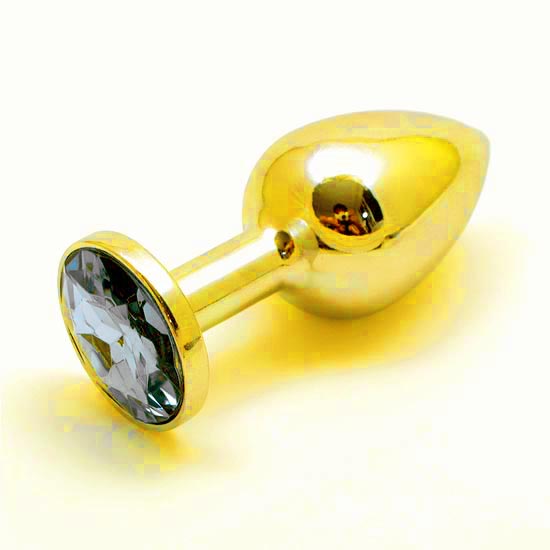 Golden Butt Plug Jewelry Stainless Steel Jeweled Anal Pl